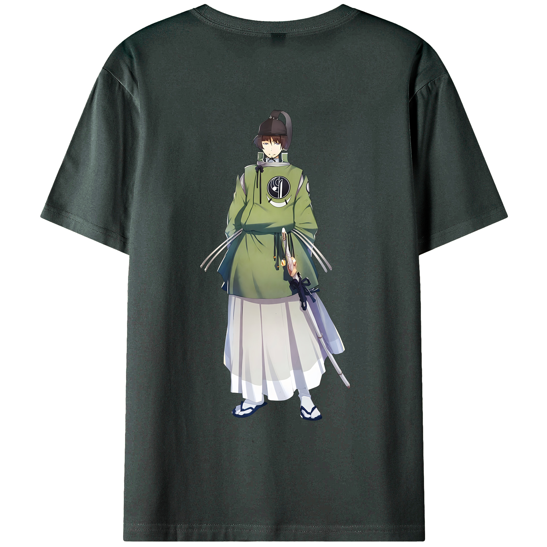 （画像用） 刀剣乱舞 Touken Ranbu 綿100％ メンズ半袖Tシャツ（バックプリント） 通気性